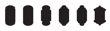 Islamic window shape. Arabic door shape. Islamic arhitecture elements of window and door.のイラスト素材