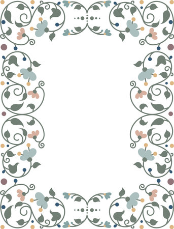 Mexican otomi embrodery ornament, frame. Colorful Mexican Traditional Textile Embroidery Style. Folk otomi style graphic, wallpaper. Festive mexican floral motifのイラスト素材