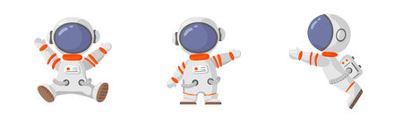Astronaut and space elments elements. Galaxy for design, posters, backgrounds astronaut and space. Planet, comet, galaxy, alienshipsのイラスト素材