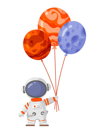 Astronaut and space elments elements. Galaxy for design, posters, backgrounds astronaut and space. Planet, comet, galaxy, alienshipsのイラスト素材