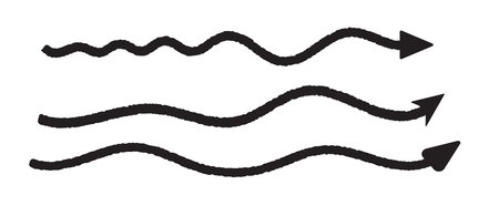 Straight long arrow. Black roughen straight long arrows vector isolated illustration.のイラスト素材