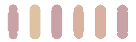 Islamic window boho colors shape. Arabic door shape. Islamic arhitecture elements of window and door.のイラスト素材