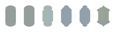 Islamic window boho colors shape. Arabic door shape. Islamic arhitecture elements of window and door.のイラスト素材