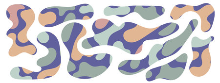 Freeform blob shapes. Abstracts amoeba shapes, freeform organic elementsのイラスト素材