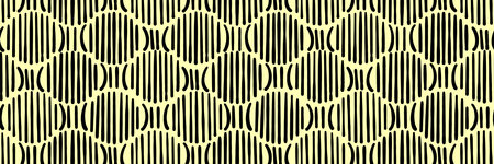 Small dash pattern. Seamless minimal dash pattern, small elements on yellow backgroundのイラスト素材