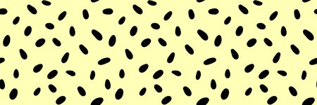 Small dash pattern. Seamless minimal dash pattern, small elements on yellow backgroundのイラスト素材