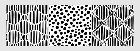Small dash patterns set. Seamless minimal dash pattern, small elementsのイラスト素材