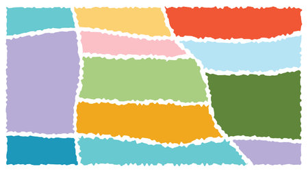 Jagged rectangle. Bright color simple shapes. Rectangle paper template jagged and rough.のイラスト素材