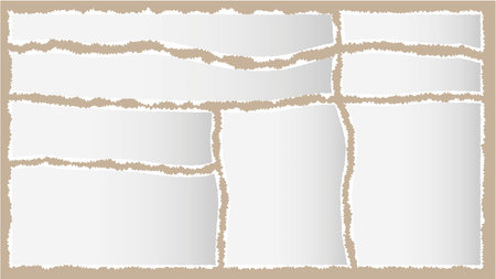 Jagged rectangle, simple shape. Rectangle paper template jagged and roughのイラスト素材