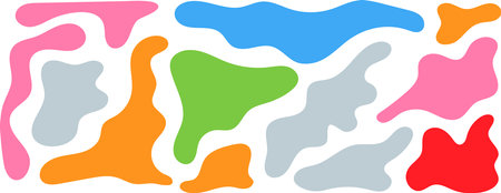Freeform blob shapes. Abstracts amoeba shapes, freeform organic elementsのイラスト素材