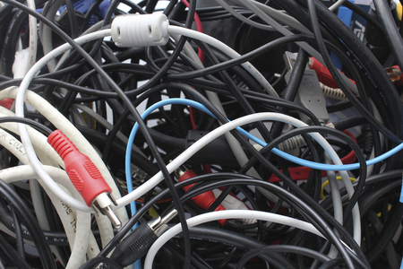 a bunch of wires from the old electronics