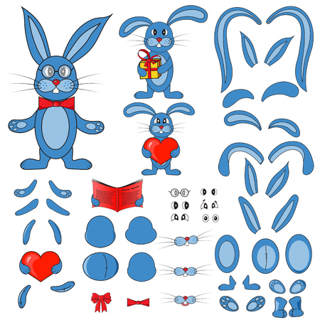 body parts of the rabbitのイラスト素材
