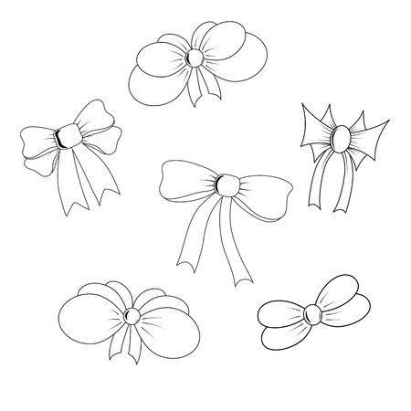 set of bows isolatedのイラスト素材