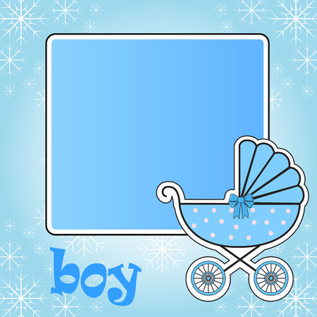 Frame for baby stroller for the boyのイラスト素材