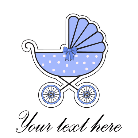 Stroller hand drawn, ink on the birthのイラスト素材