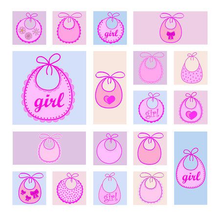Baby bib for girlのイラスト素材