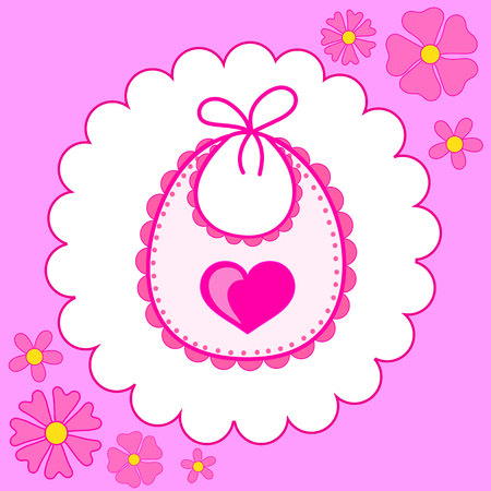 Baby bib for girlのイラスト素材
