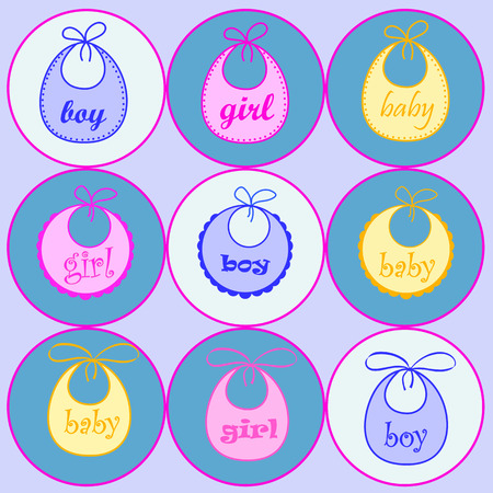 Baby bib for girl and boyのイラスト素材