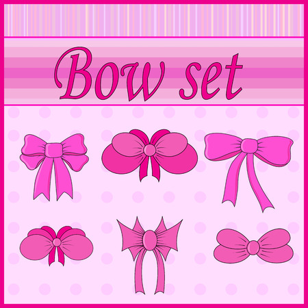 set of bows isolatedのイラスト素材