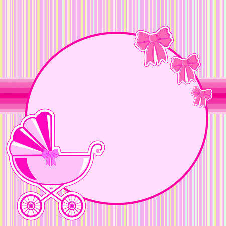 children frame for a girl at birthのイラスト素材