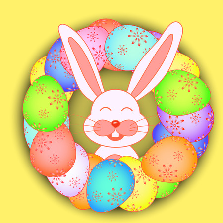 Easter card with rabbits in the EPS 10 vectorのイラスト素材