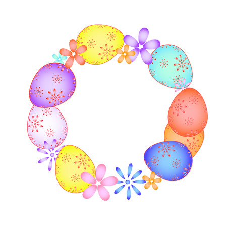 Easter card with painted eggs vector EPS 10のイラスト素材