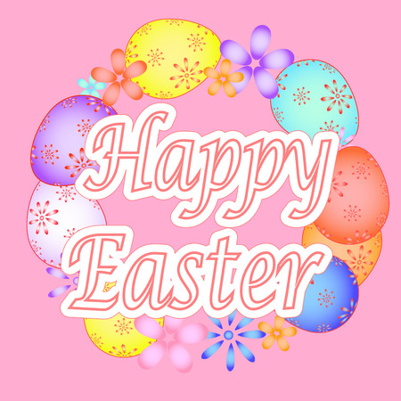 Easter card with painted eggs vector EPS 10のイラスト素材