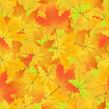 Autumn seamless pattern with leaves vector EPS 10.のイラスト素材