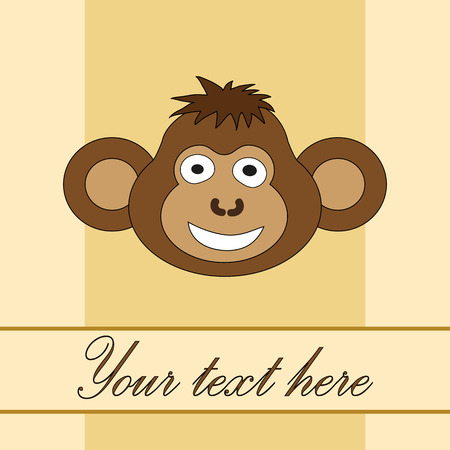 Card for birthday with a monkey in EPS 10 vのイラスト素材