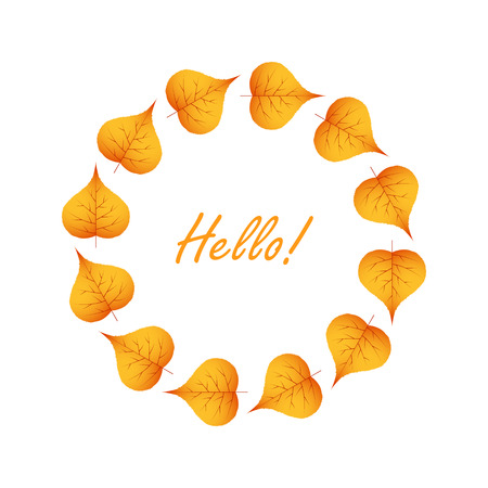 a wreath of autumn leaves in vector EPS 10.のイラスト素材