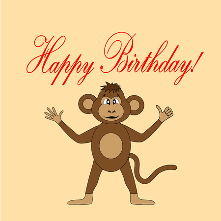 Card for birthday with a monkey in EPS 10 vのイラスト素材