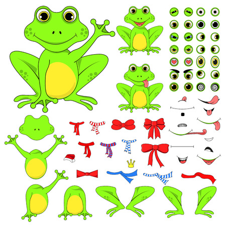 frogs set of body parts in vector EPS 10.のイラスト素材