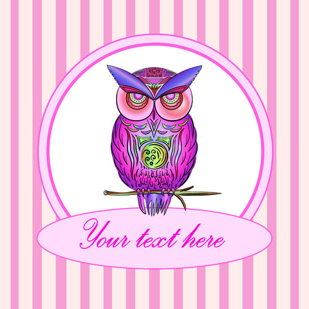 Bright Frame with owl vector EPSのイラスト素材