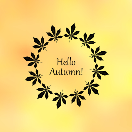 a wreath of autumn leaves in vector EPS 10.のイラスト素材