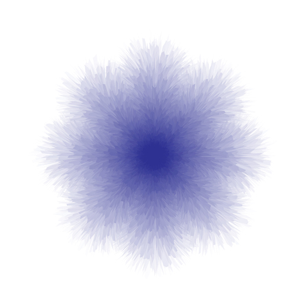 Fluffy blue snowflake on white background in vector.のイラスト素材