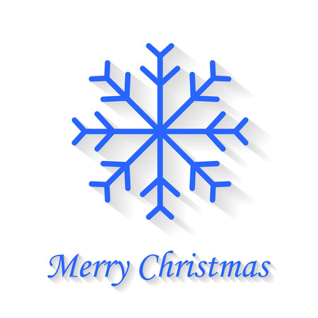 Snowflake greeting card on white background Merry christmas.のイラスト素材