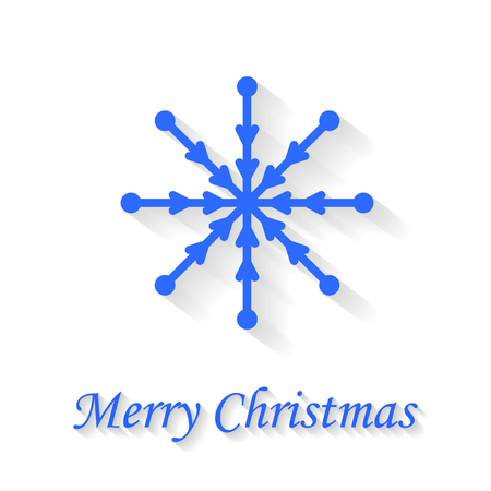 Snowflake greeting card on white background Merry christmas.のイラスト素材