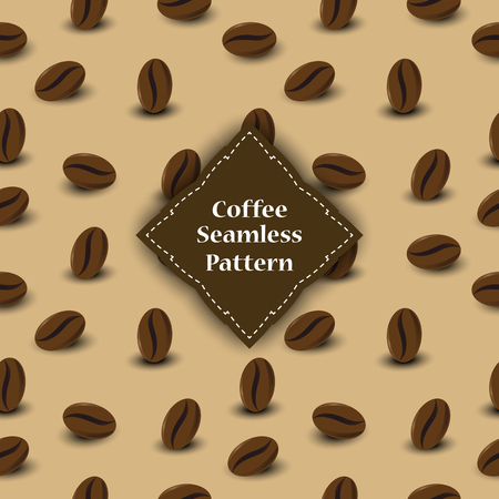 seamless pattern of coffee beans for involucre.のイラスト素材