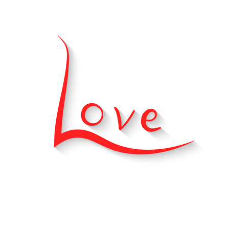love lettering. Writing hand on white background.のイラスト素材