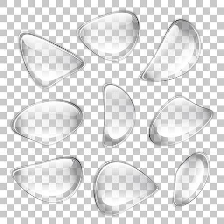 vector transparent drops. A set of bubbles of different shapes.のイラスト素材
