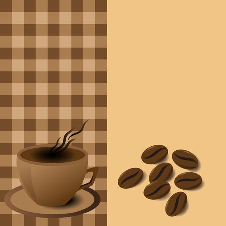 menu coffee mug with coffee beansのイラスト素材