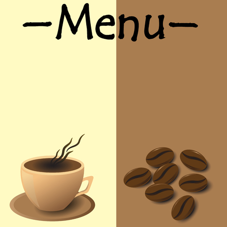 menu coffee mug with coffee beansのイラスト素材