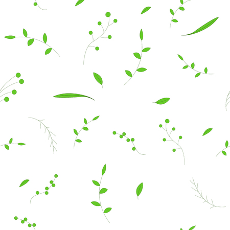 Floral pattern with branch and leaves. Ornamental seamless background.のイラスト素材