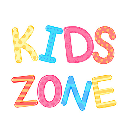 children's words kids zone white background vector graphicsのイラスト素材
