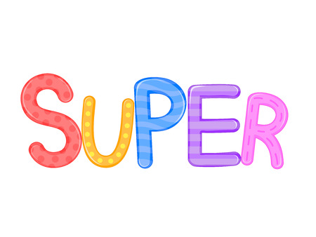 children's words super white background vector graphics.のイラスト素材