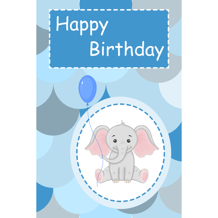 vector image with elephant for Valentine's day.のイラスト素材