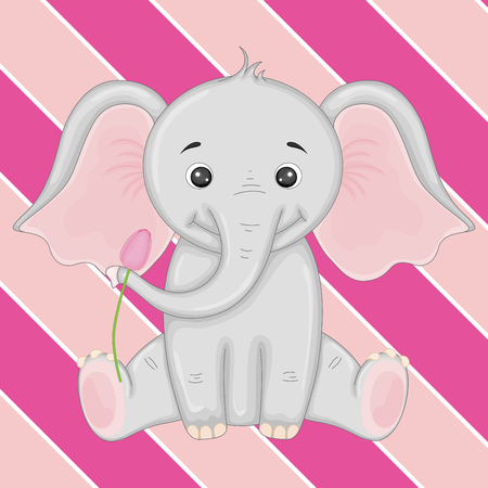 vector graphics with illustration of an elephant.のイラスト素材