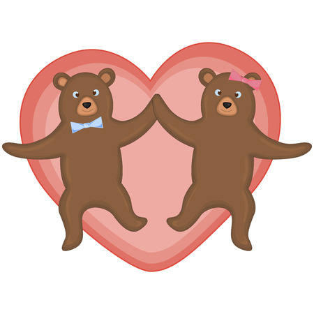 vector illustration with bears on Valentine's day.のイラスト素材