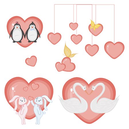 set of vector illustrations for Valentine's day.のイラスト素材