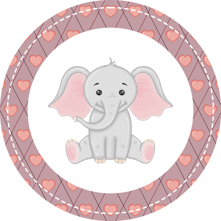 vector image with elephant for Valentine's day.のイラスト素材